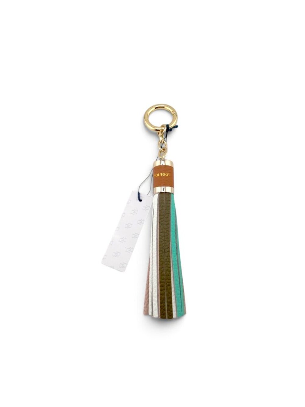 D&B Pebbled Leather Multi-colored Sammi Tassel Purse Charm - Picture 1 of 2